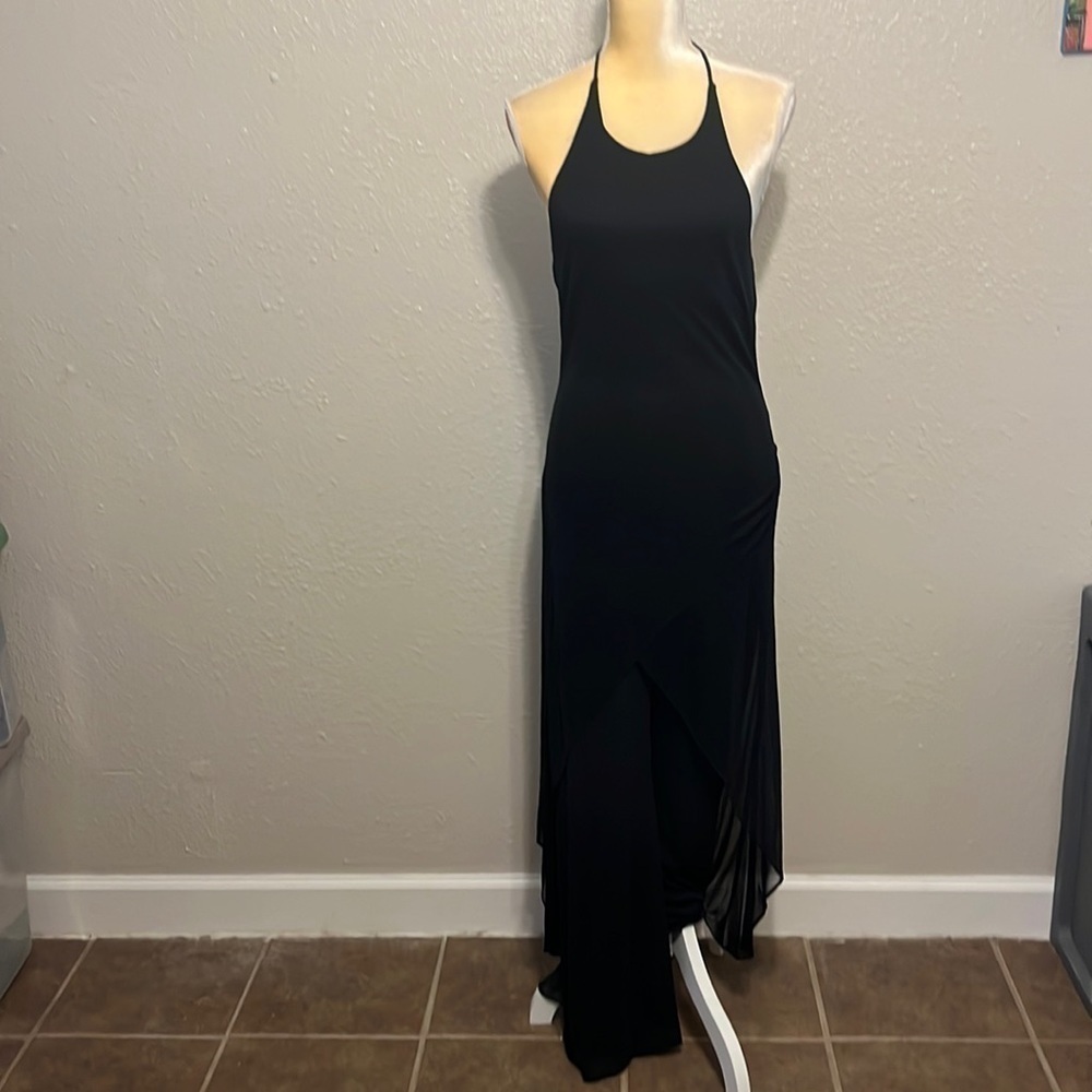 Lori Ann Black Halter Pant Dress‎ Size 4